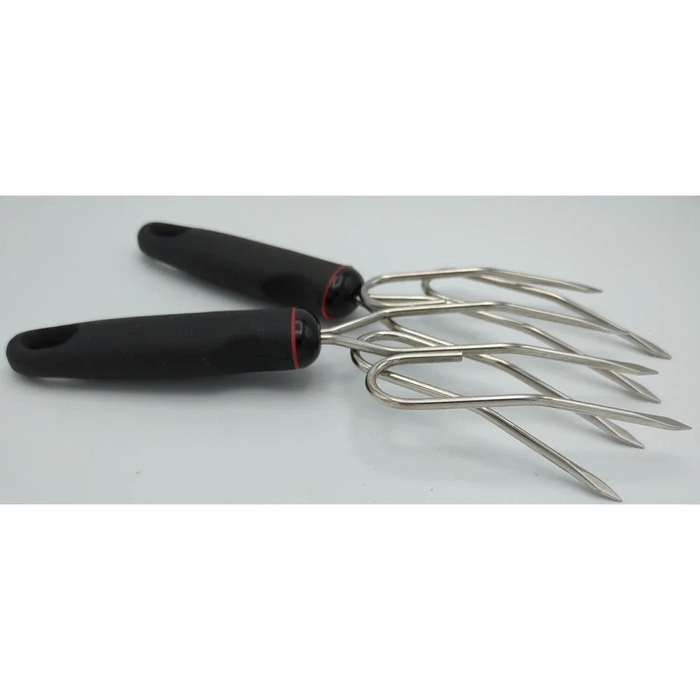 Stainless Meat Forks Set of 2 Norpro 4 Prong Poultry Ham Lifter 9